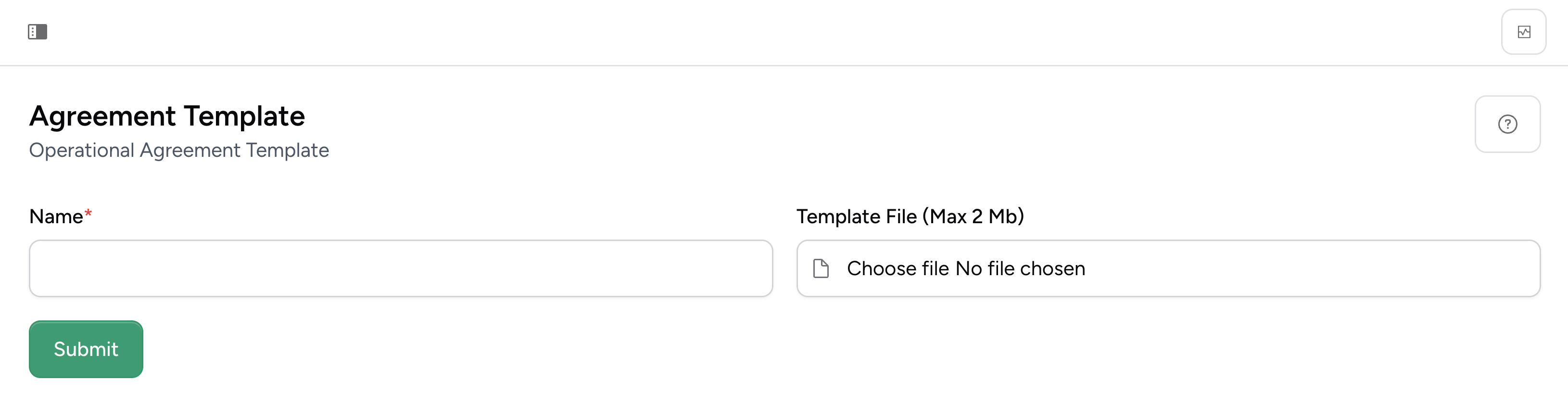 Antarmuka Template Perjanjian