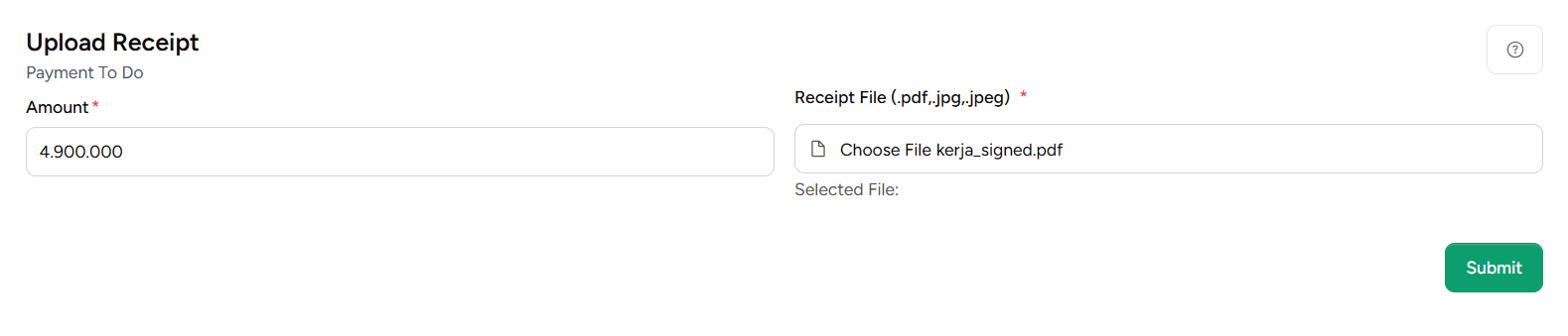 Form Upload Bukti Pembayaran