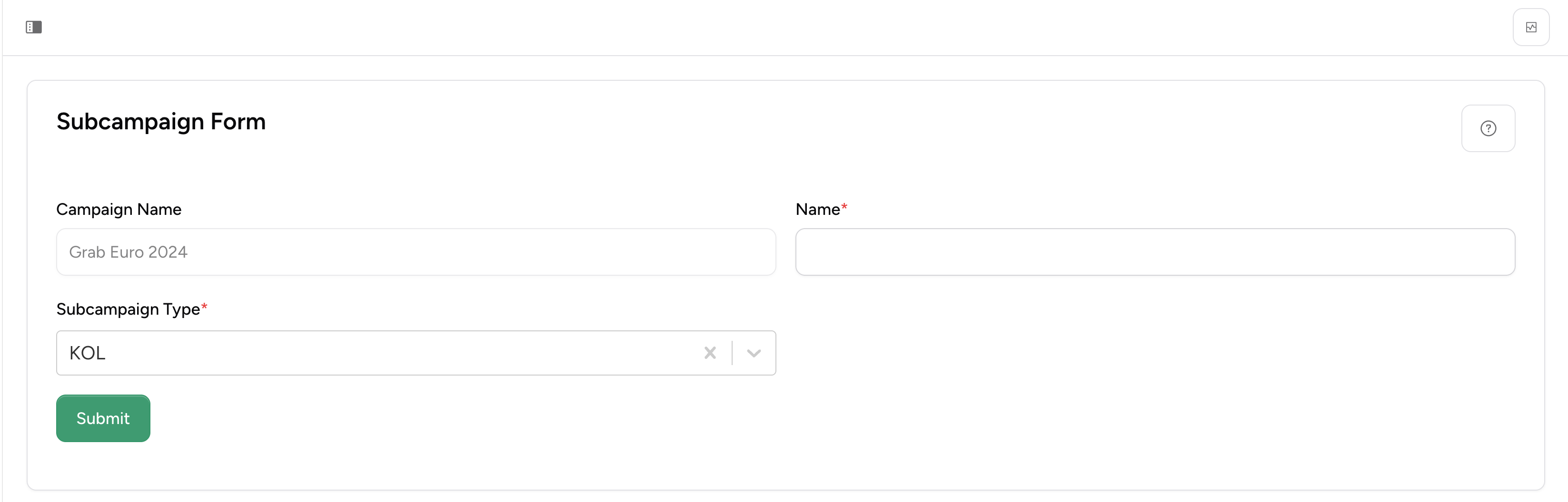 Subcampaign Form